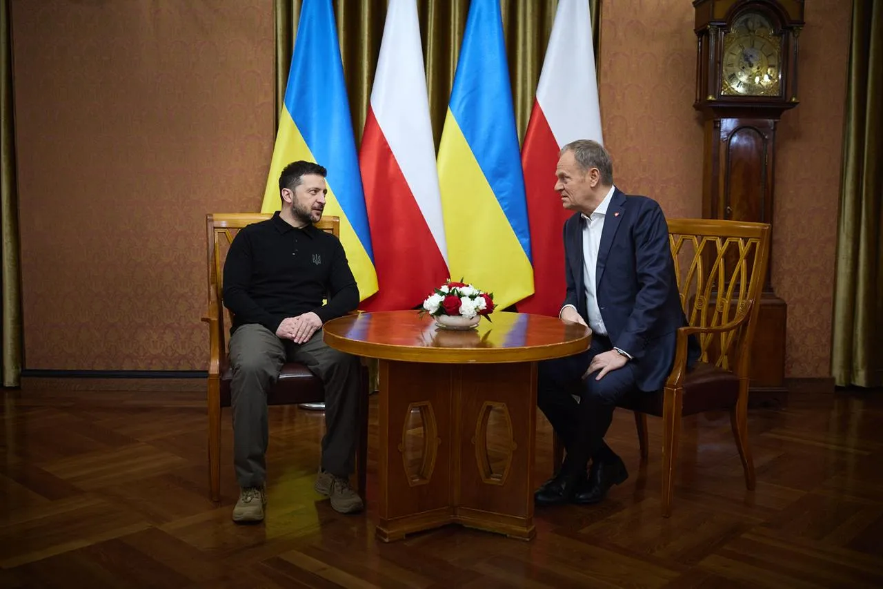 Президент Володимир Зеленський та прем’єр-міністр Польщі Дональд Туск